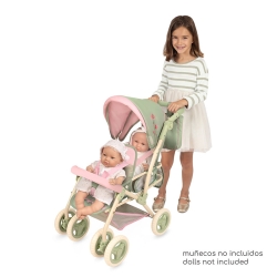 Wózek dla Lalek Składane Krzesełko Bliźniacze z Torbą Botanic DeCuevas 90368 | DeCuevas Toys