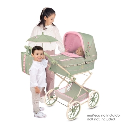 Wózek dla Lalek Reborn Składany z Regulowanym Uchwytem i Parasolką Botanic DeCuevas 82068 | DeCuevas Toys